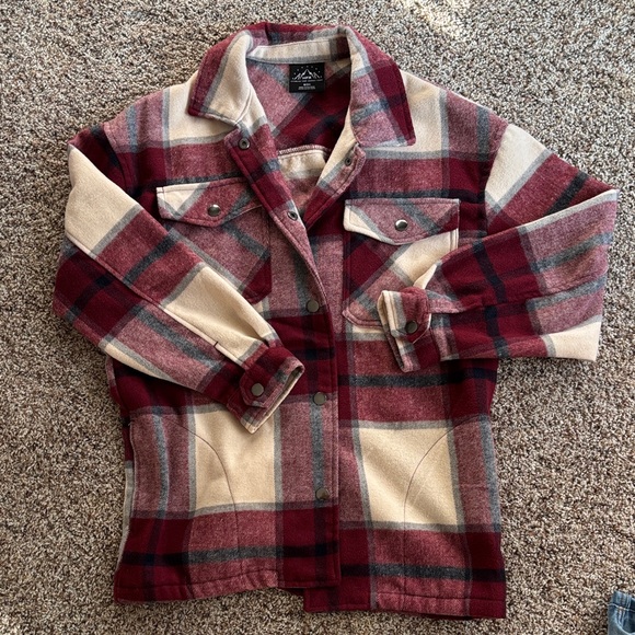 Plaid Button-Up Jacket Shacket - Picture 2 of 4